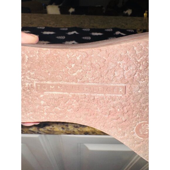 Tommy Hilfiger Women 9.5 Platform Camel Leather Wedge Chelsea Boots Brogue Boho - Picture 13 of 13